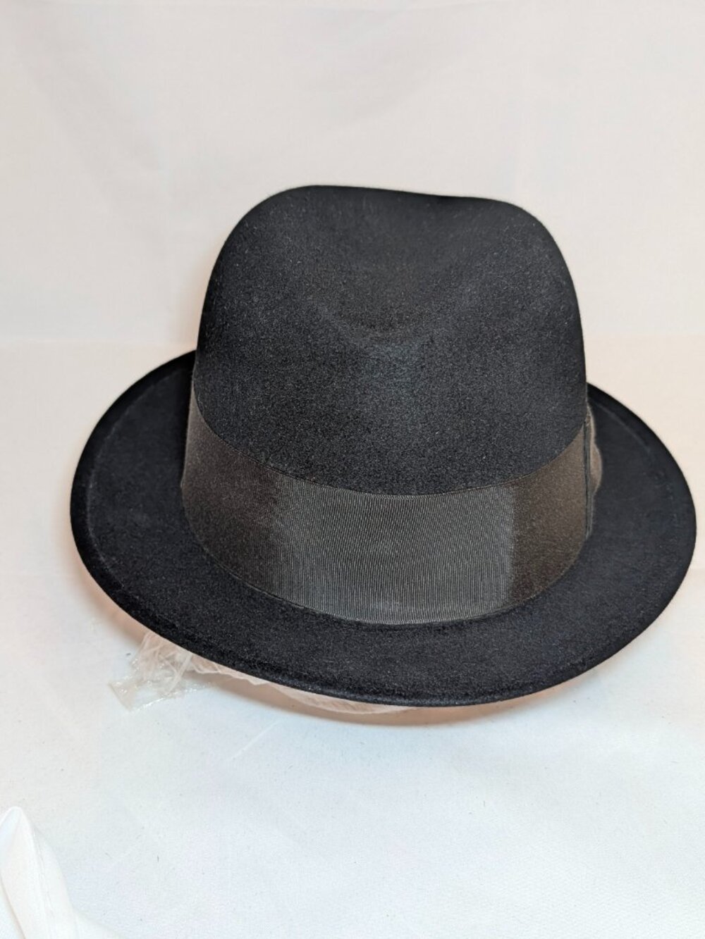 Vintage Lee Fifth Avenue Mayfair Black Fedora Size 7 3/8 Fur Felt 1950s